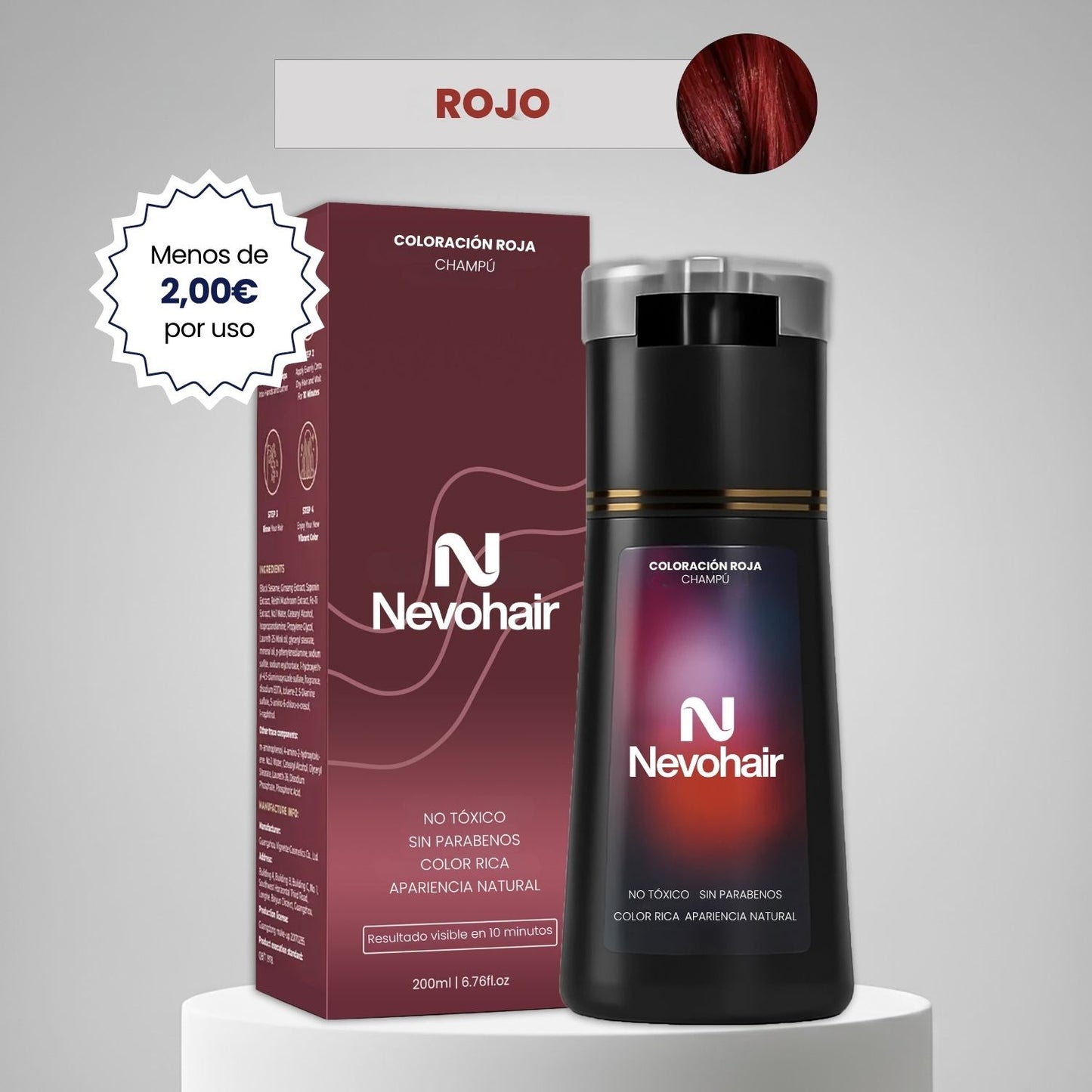 Champú colorante instantáneo