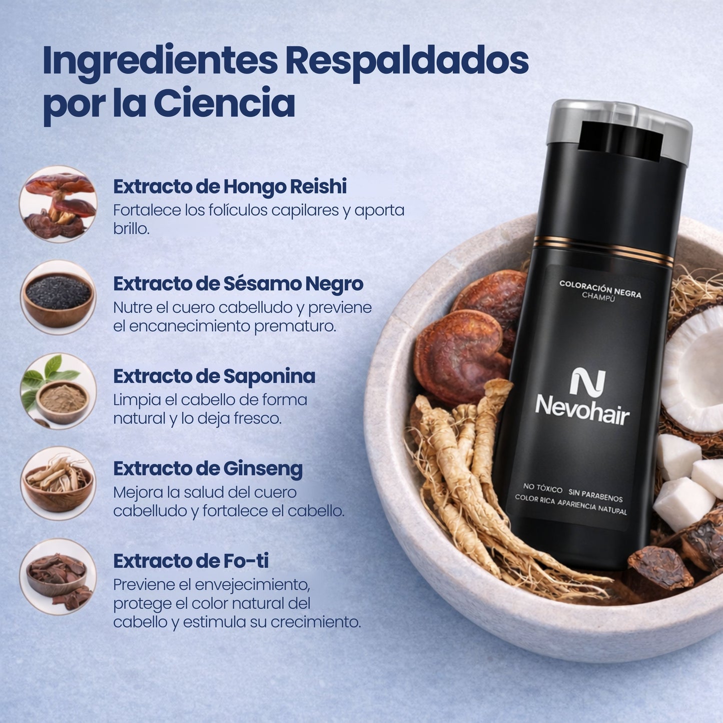 Champú colorante instantáneo