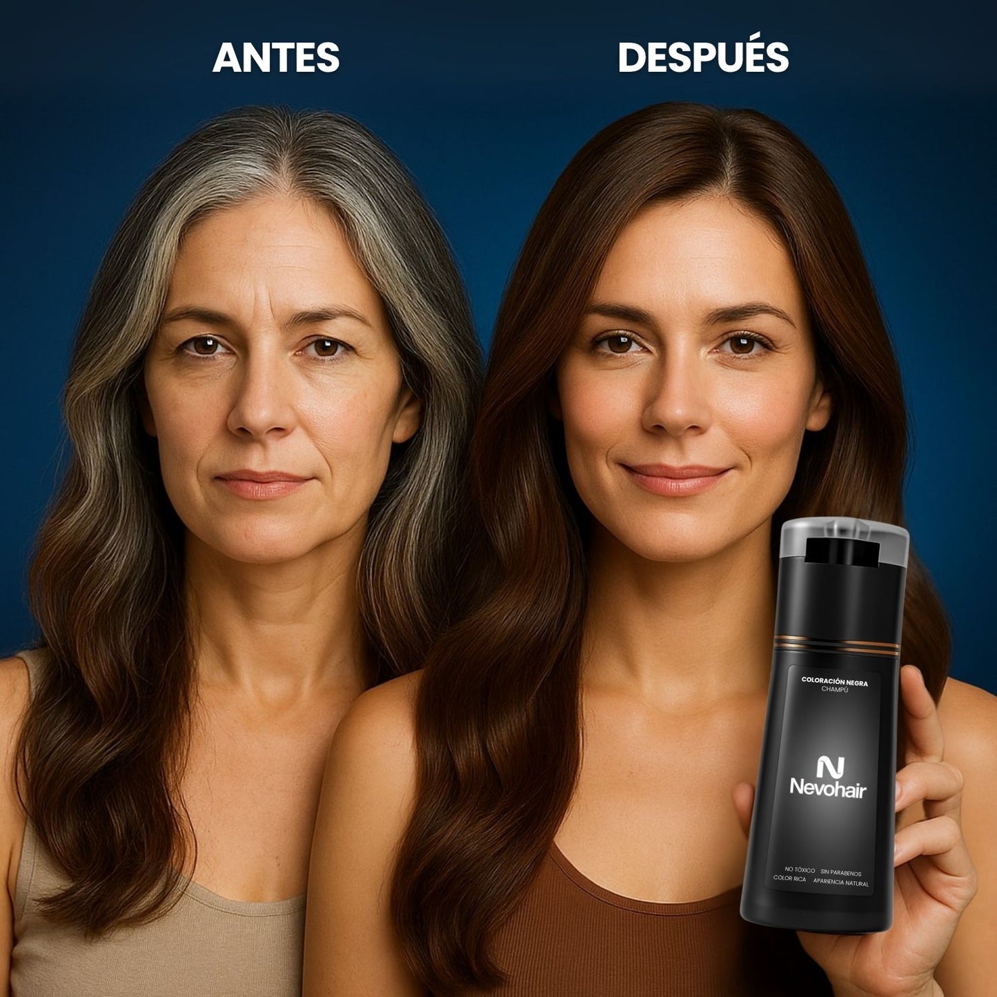 Champú colorante instantáneo