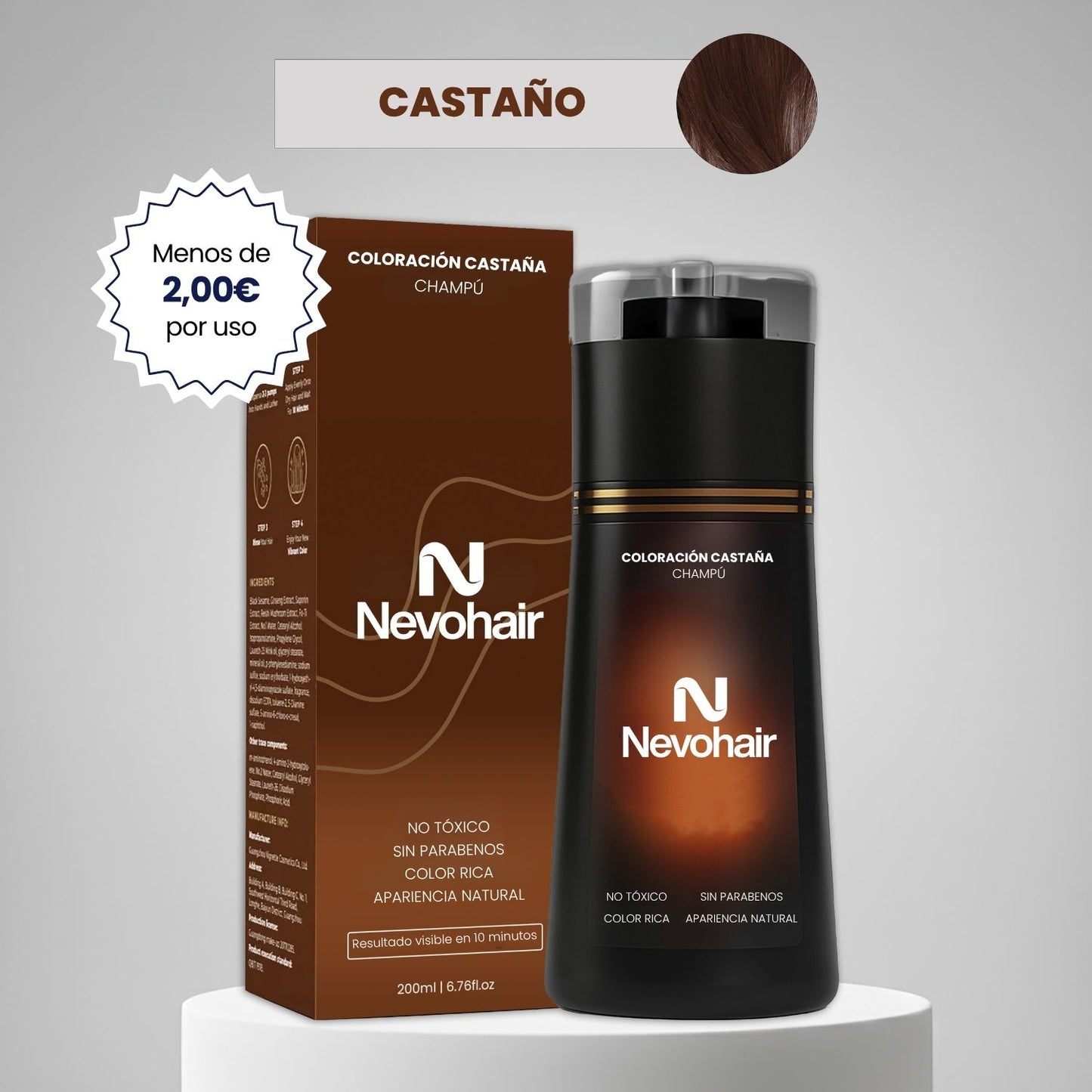 Champú colorante instantáneo