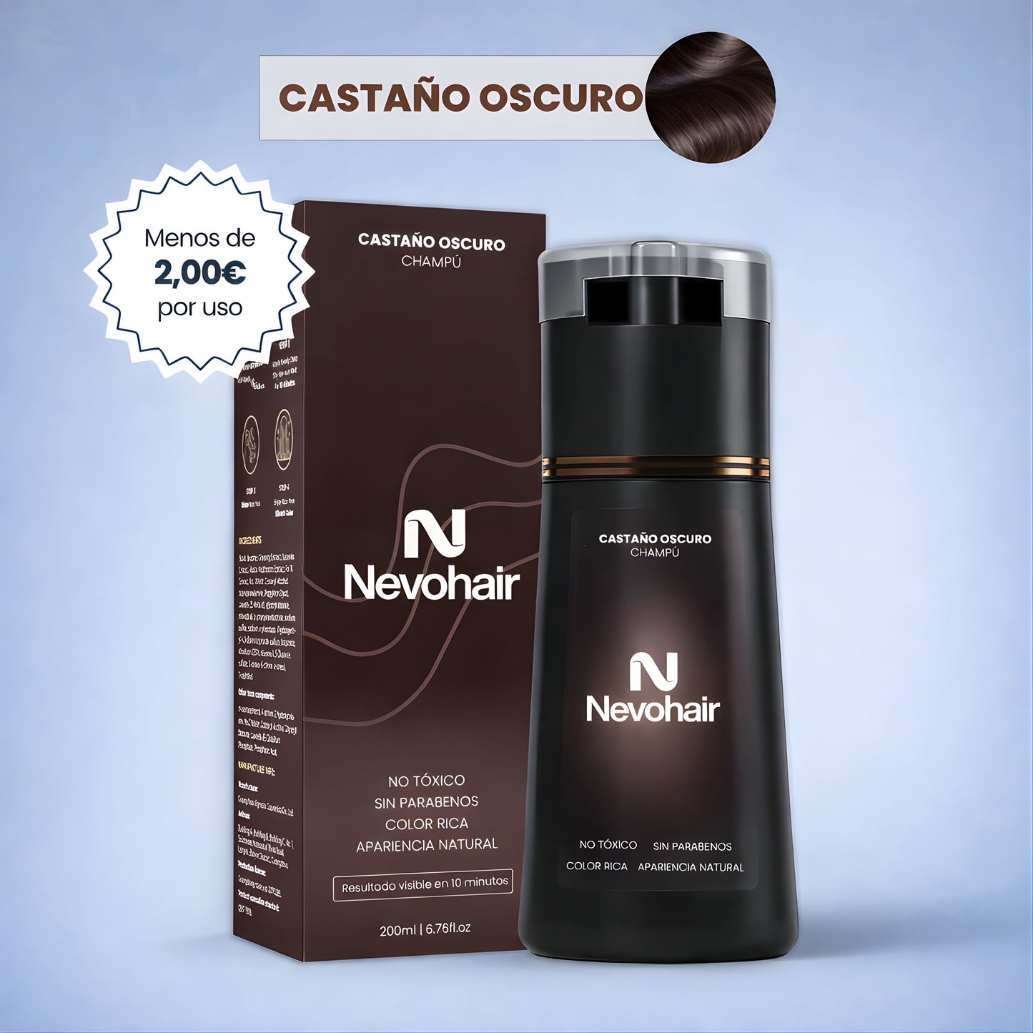 Champú colorante instantáneo