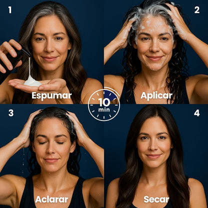 Champú colorante instantáneo