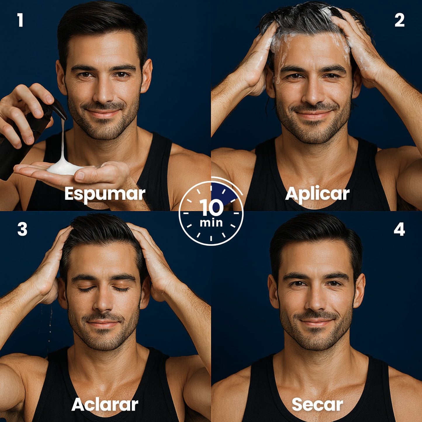 Champú colorante instantáneo Hombre