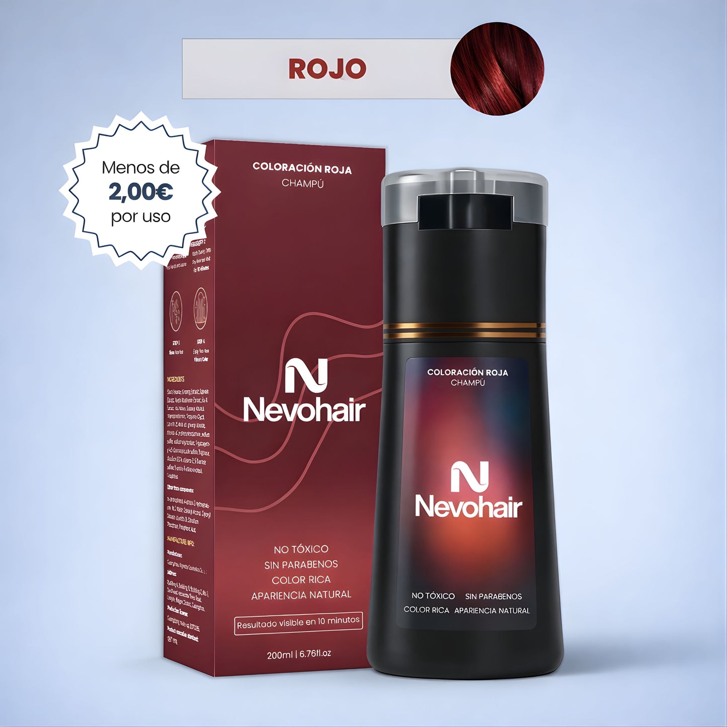 Champú colorante instantáneo
